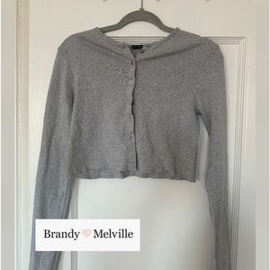 brandy melville grey long sleeve cardigan